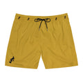 Men's Yellow Swim Shorts with Black Pelican Accent – Quick-Dry Beach Trunks
