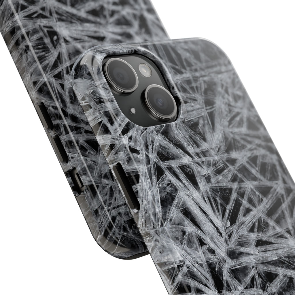 Impact-Resistant Phone Case — Black & White Ice Shockproof Cover