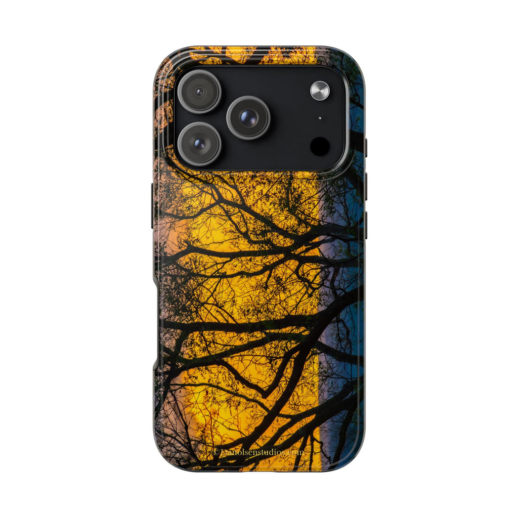 Tough Phone Case — Sunset Silhouette Tree Design
