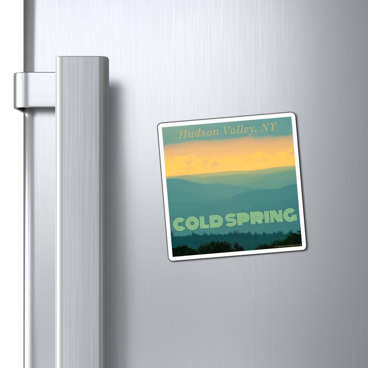 Coldspring, Hudson Valley NY Scenic Magnet — Retro Mountain Landscape Souvenir