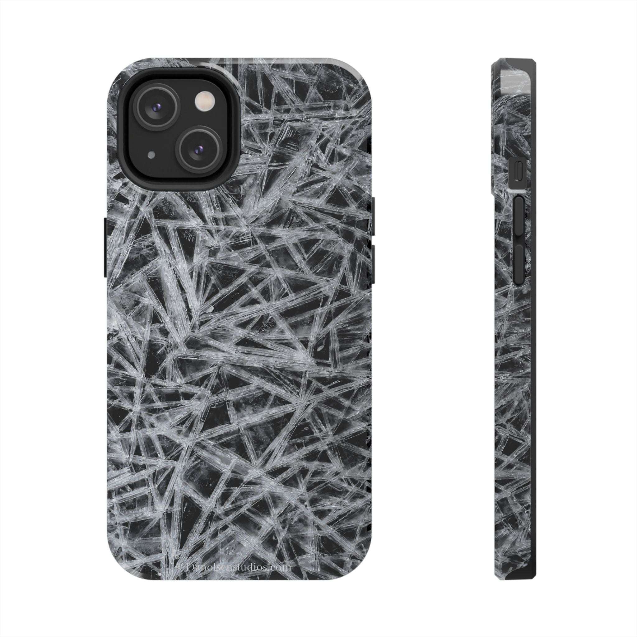 Impact-Resistant Phone Case — Black & White Ice Shockproof Cover