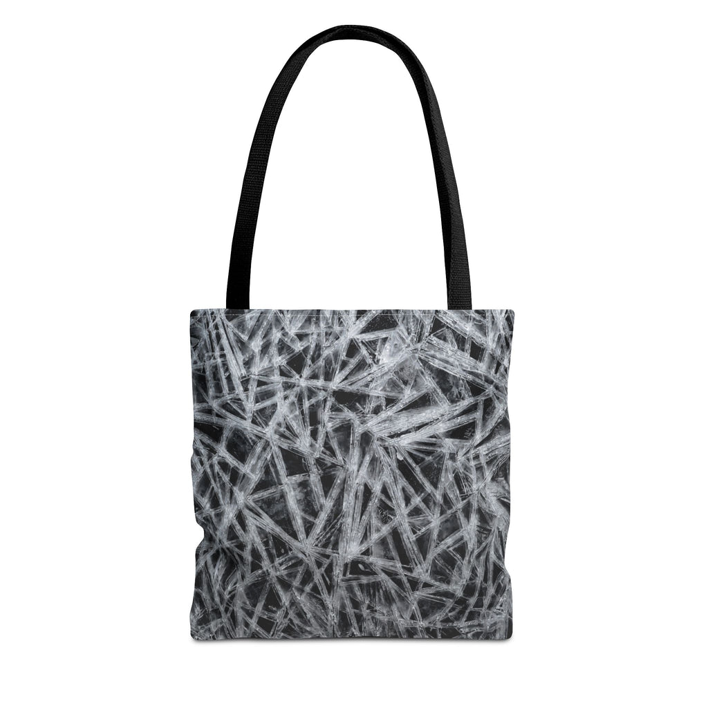 Ice Pattern Tote Bag — Black & White All-Over-Print Tote