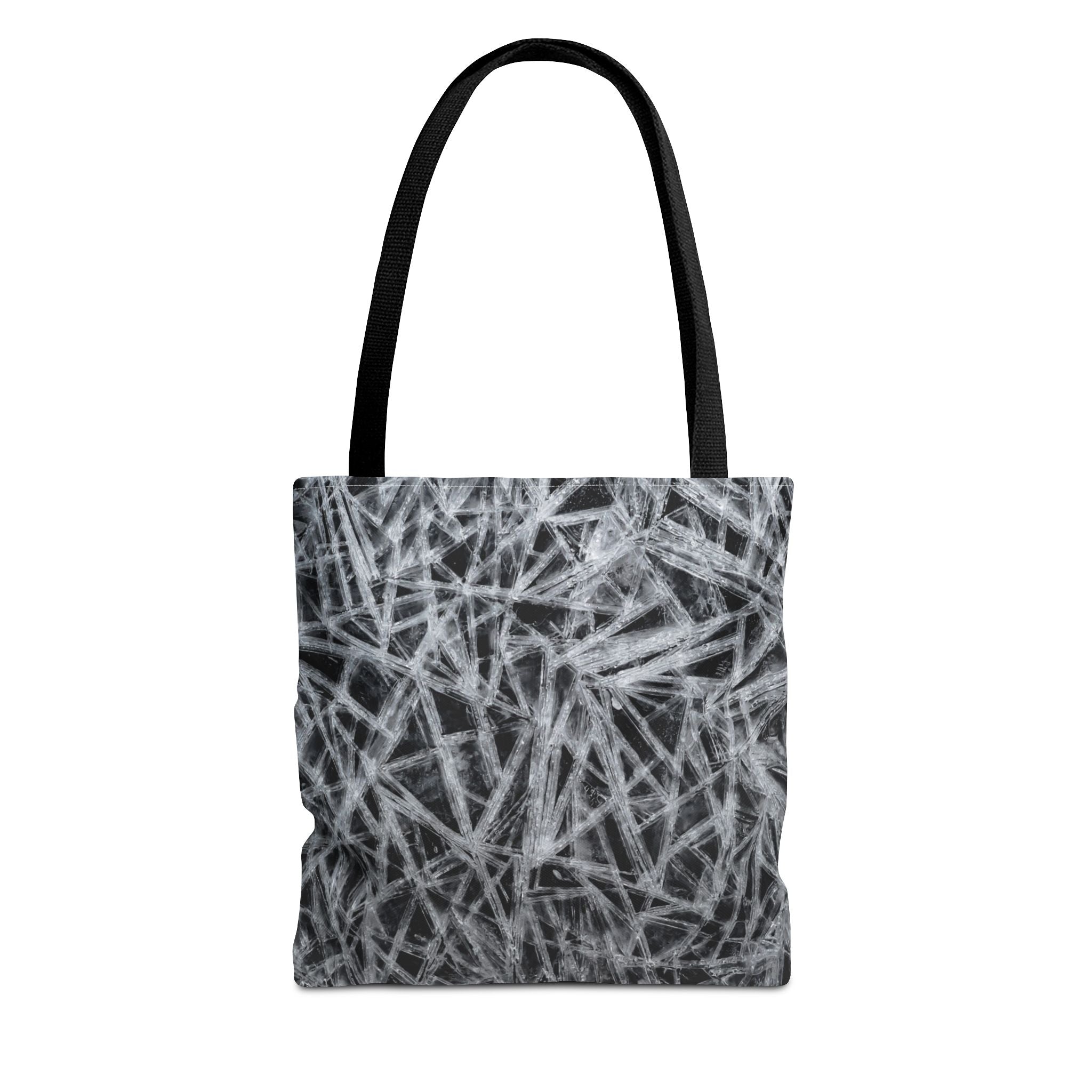 Ice Pattern Tote Bag — Black & White All-Over-Print Tote