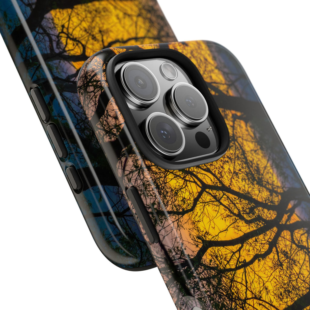 Tough Phone Case — Sunset Silhouette Tree Design