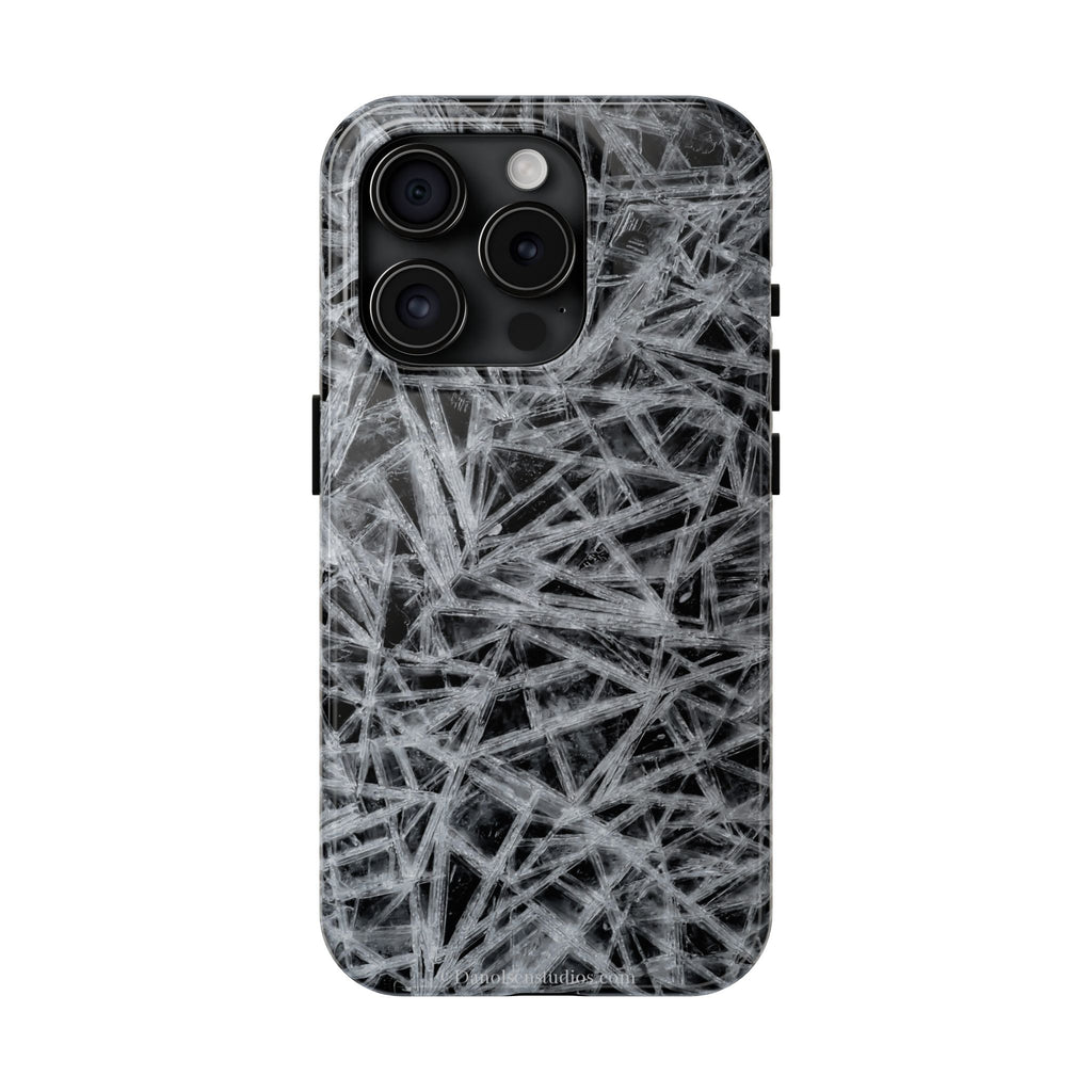 Impact-Resistant Phone Case — Black & White Ice Shockproof Cover