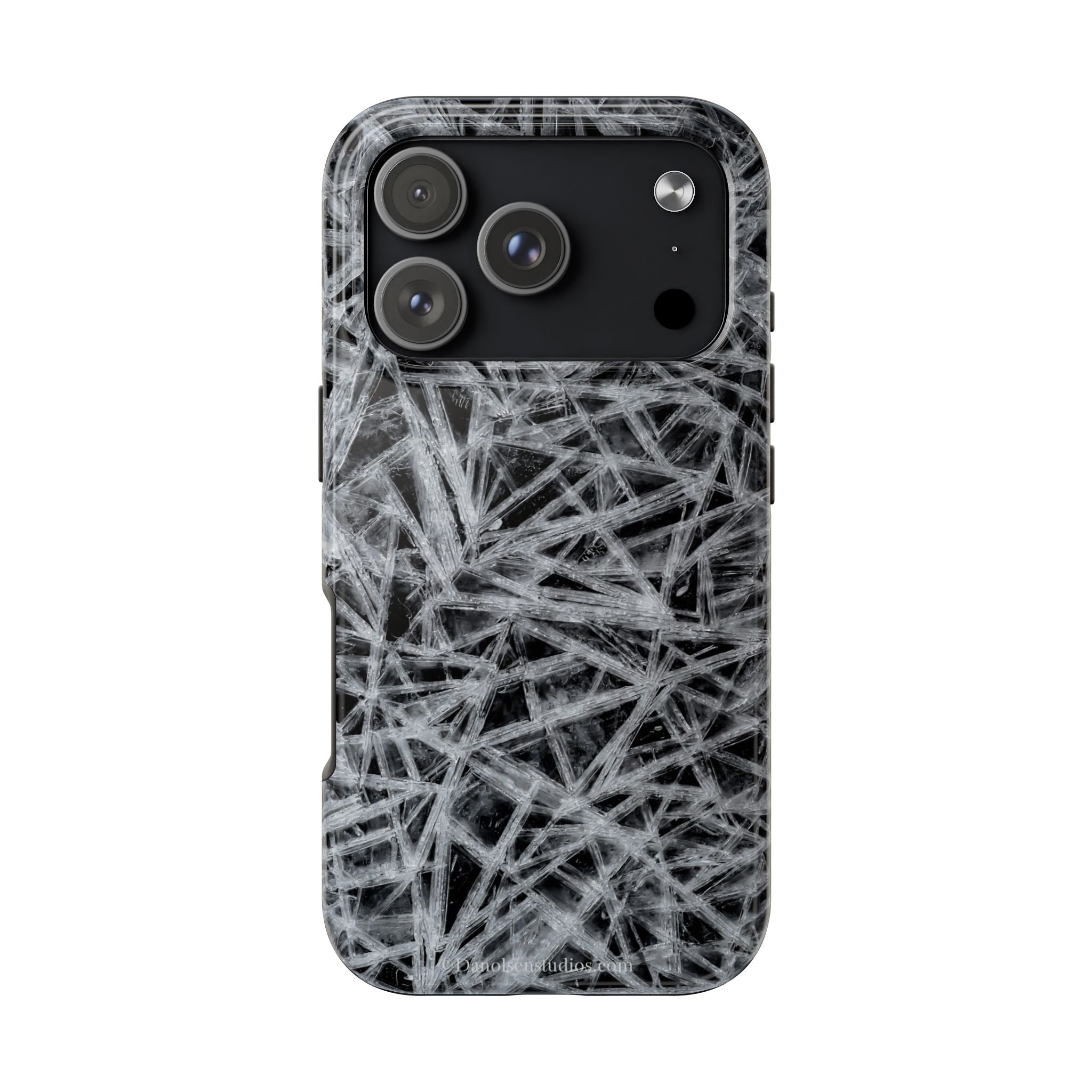 Impact-Resistant Phone Case — Black & White Ice Shockproof Cover