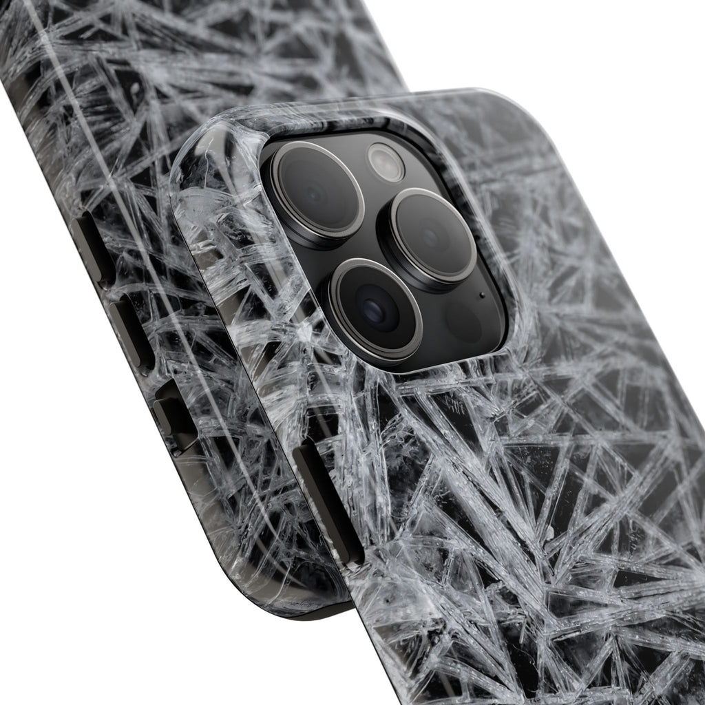 Impact-Resistant Phone Case — Black & White Ice Shockproof Cover
