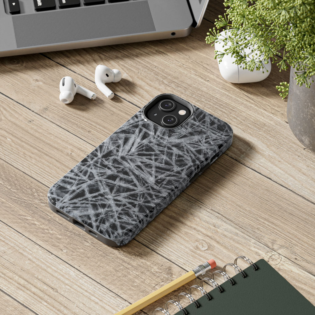 Impact-Resistant Phone Case — Black & White Ice Shockproof Cover