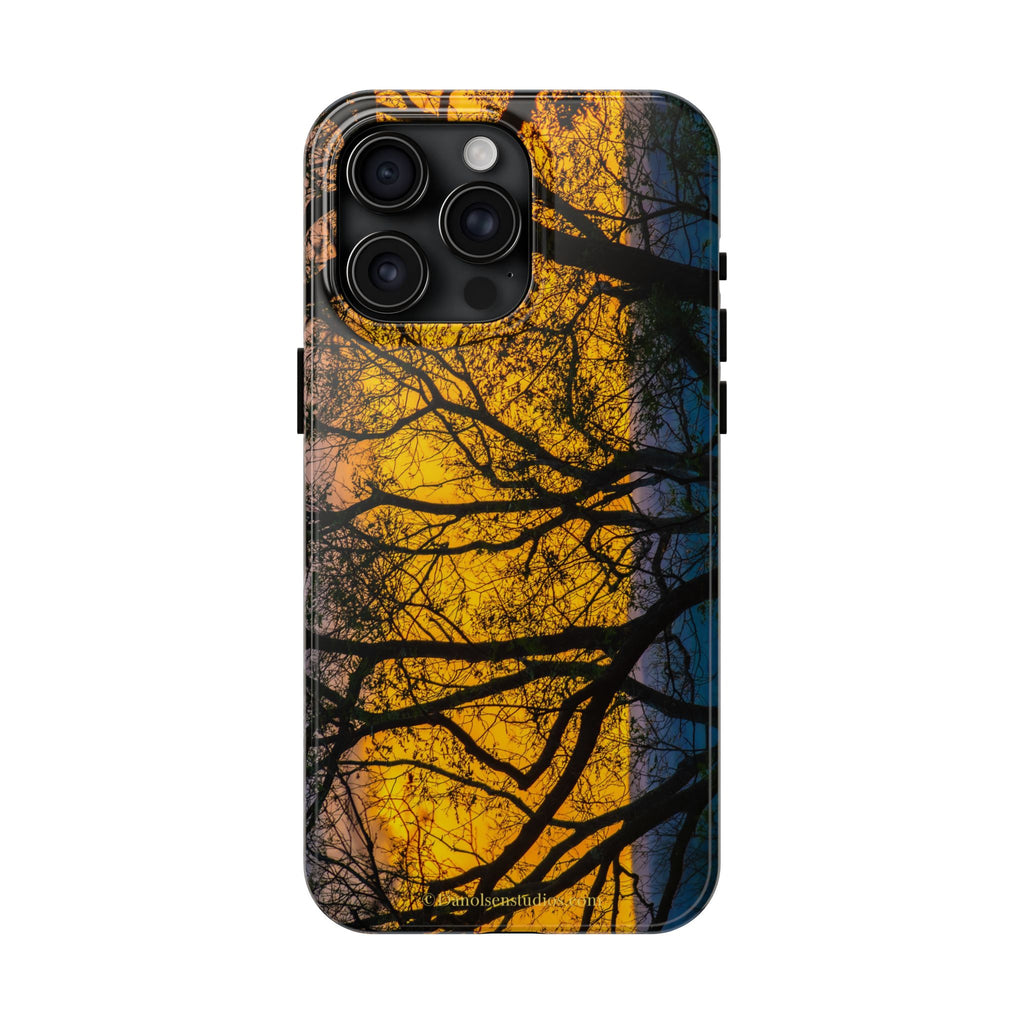 Tough Phone Case — Sunset Silhouette Tree Design