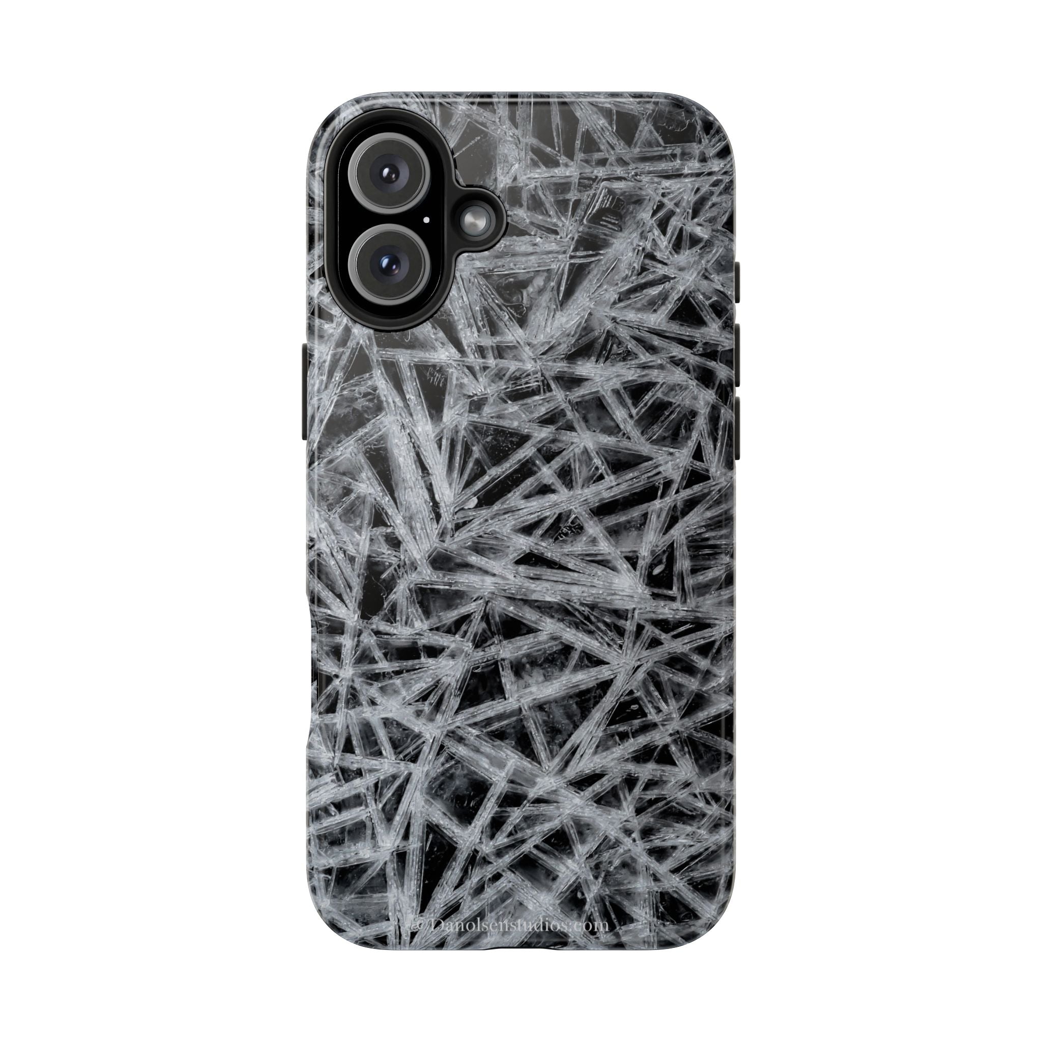 Impact-Resistant Phone Case — Black & White Ice Shockproof Cover