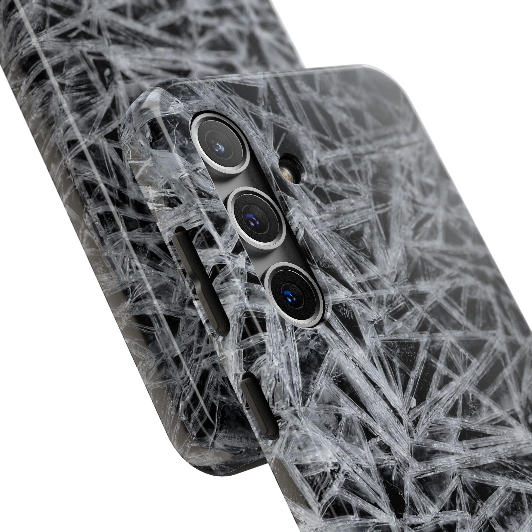 Impact-Resistant Phone Case — Black & White Ice Shockproof Cover