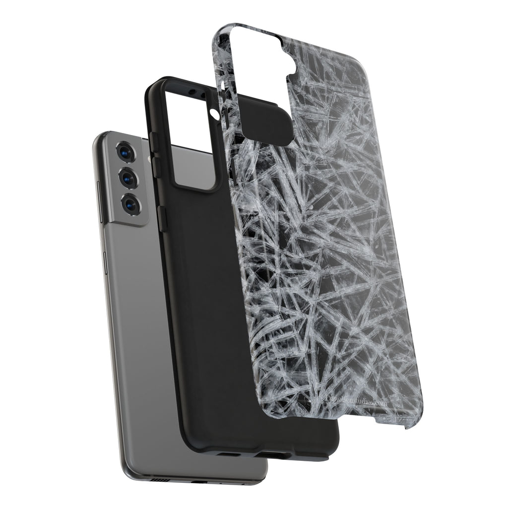 Impact-Resistant Phone Case — Black & White Ice Shockproof Cover