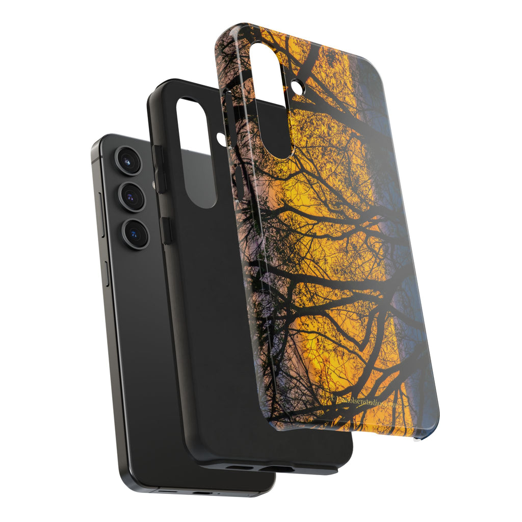 Tough Phone Case — Sunset Silhouette Tree Design