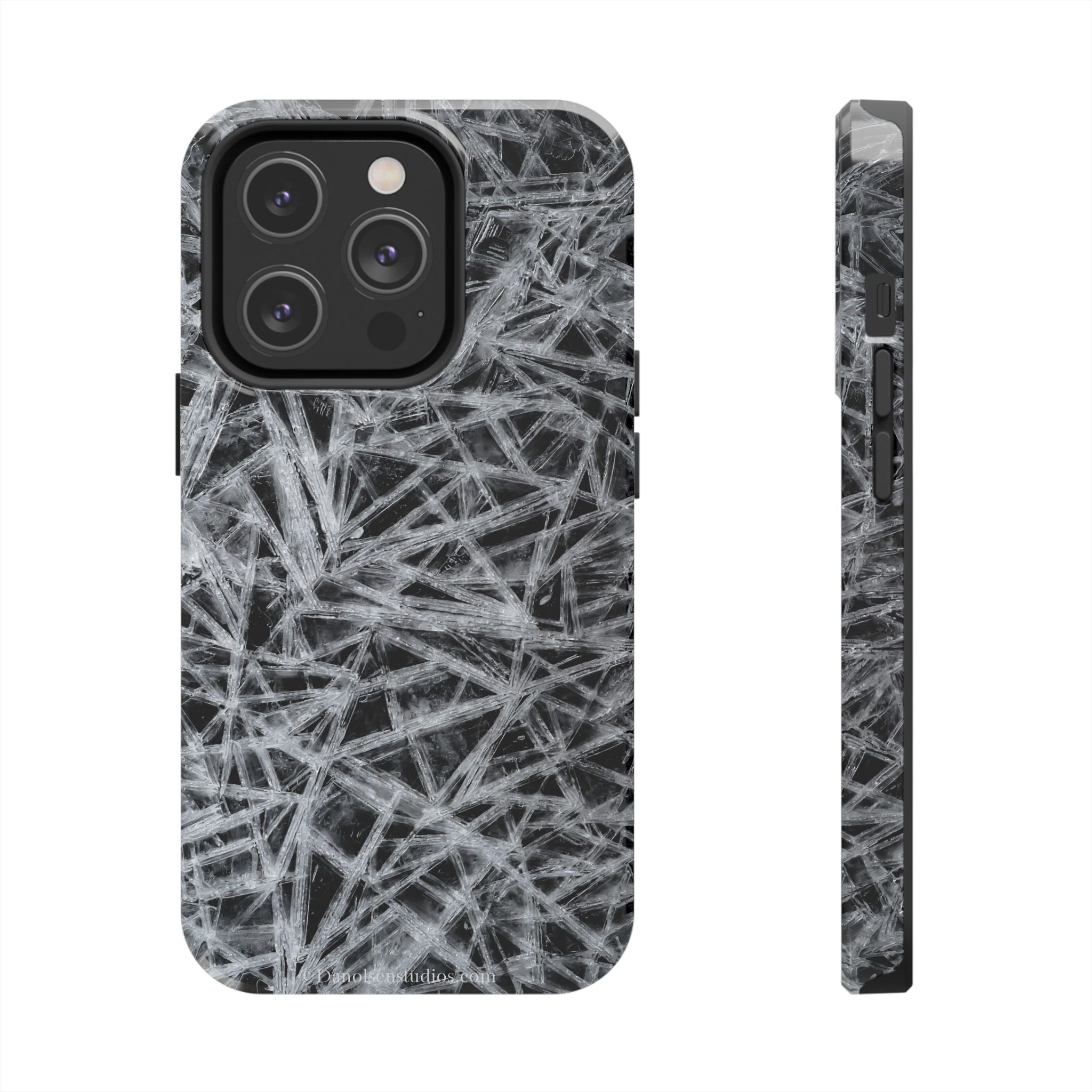 Impact-Resistant Phone Case — Black & White Ice Shockproof Cover