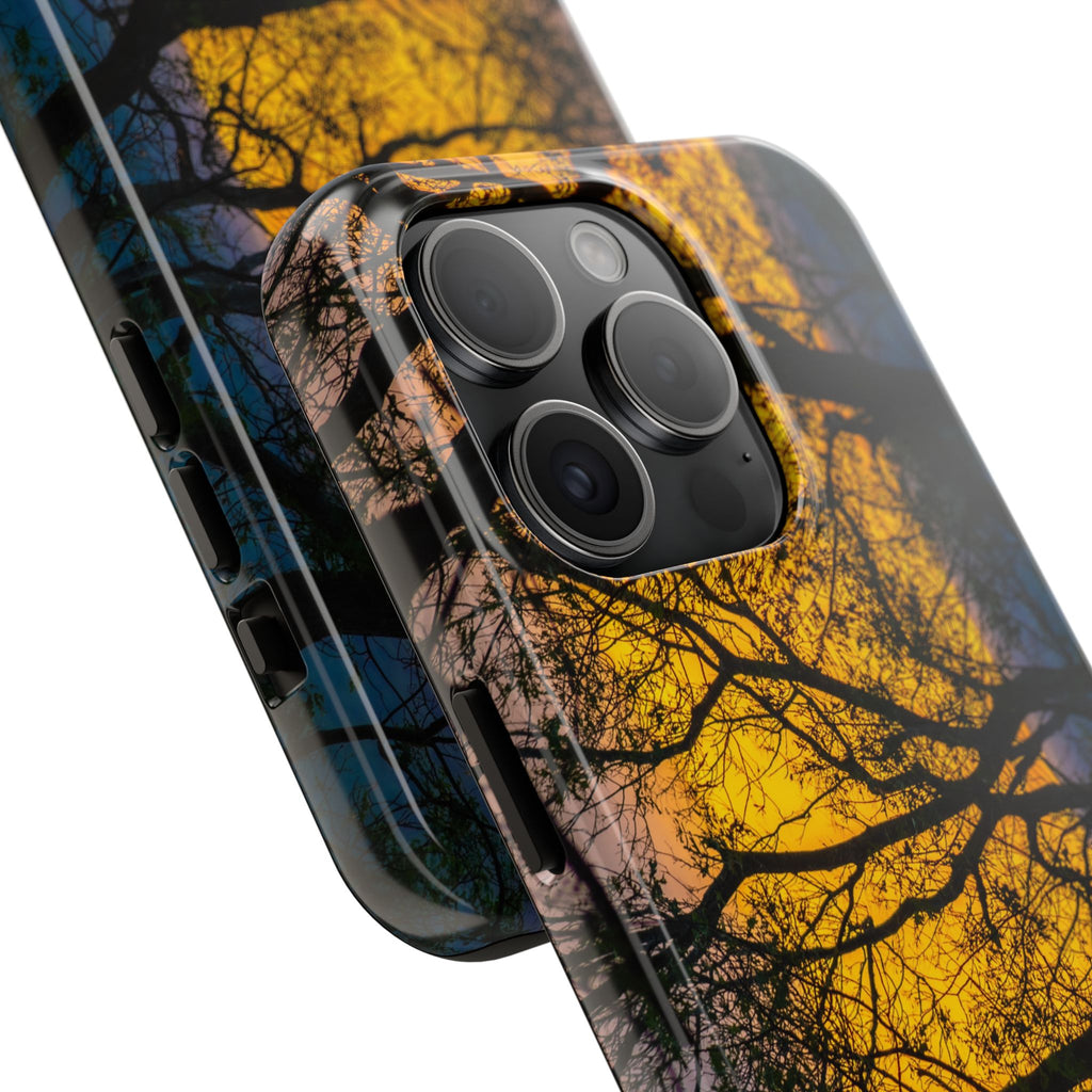 Tough Phone Case — Sunset Silhouette Tree Design