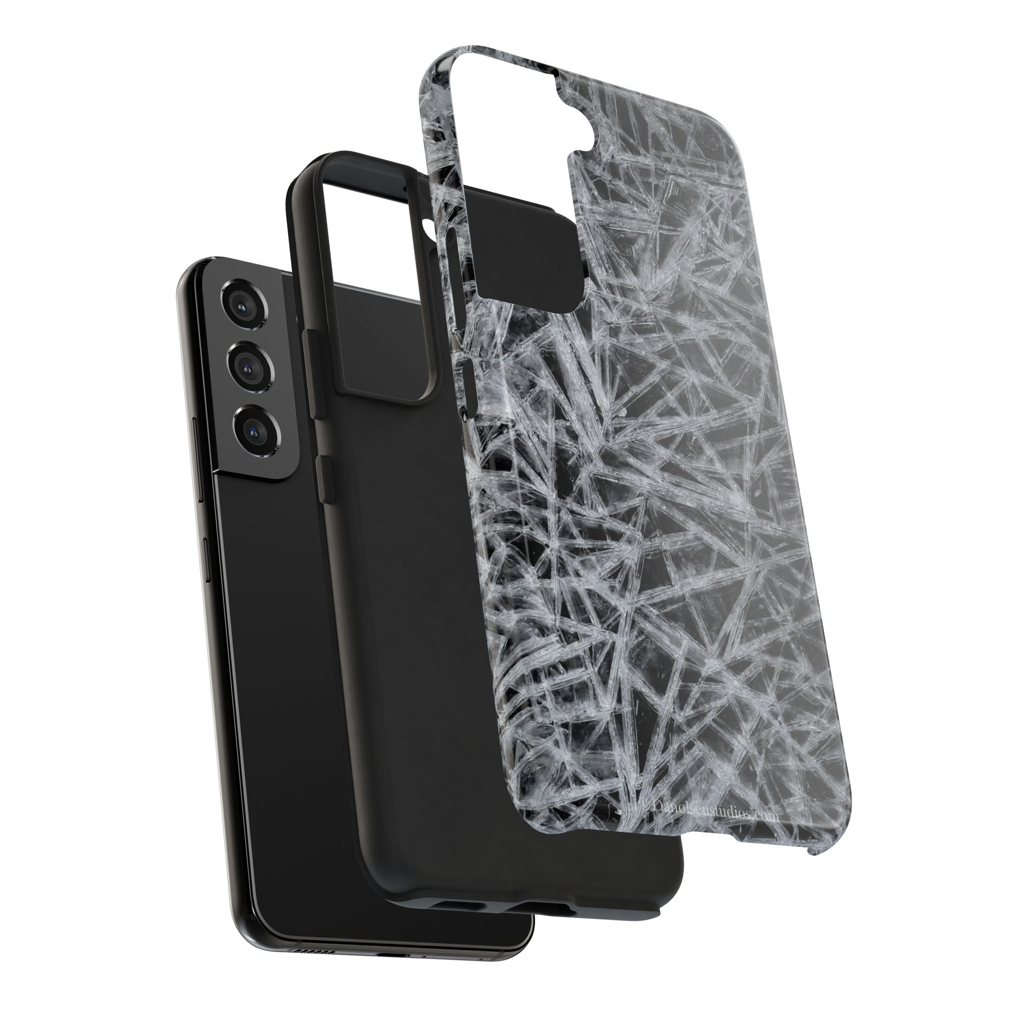 Impact-Resistant Phone Case — Black & White Ice Shockproof Cover