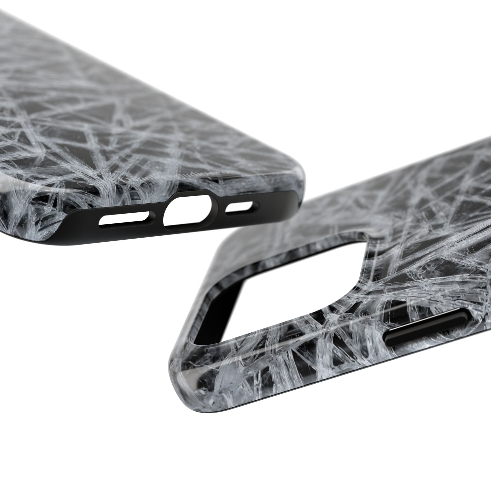 Impact-Resistant Phone Case — Black & White Ice Shockproof Cover