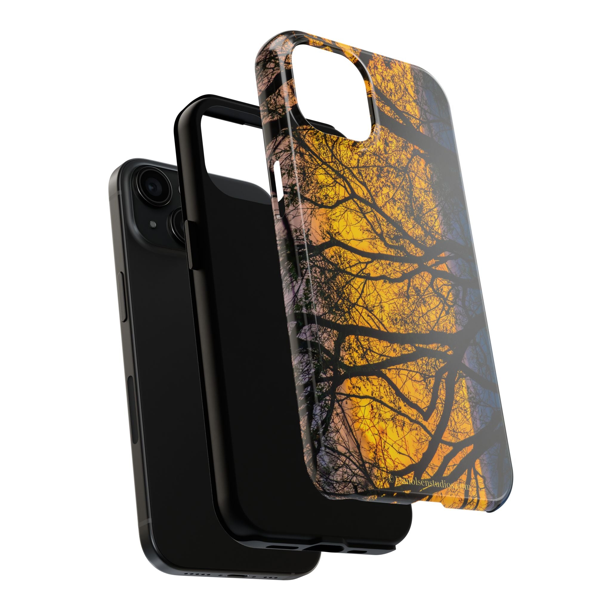 Tough Phone Case — Sunset Silhouette Tree Design