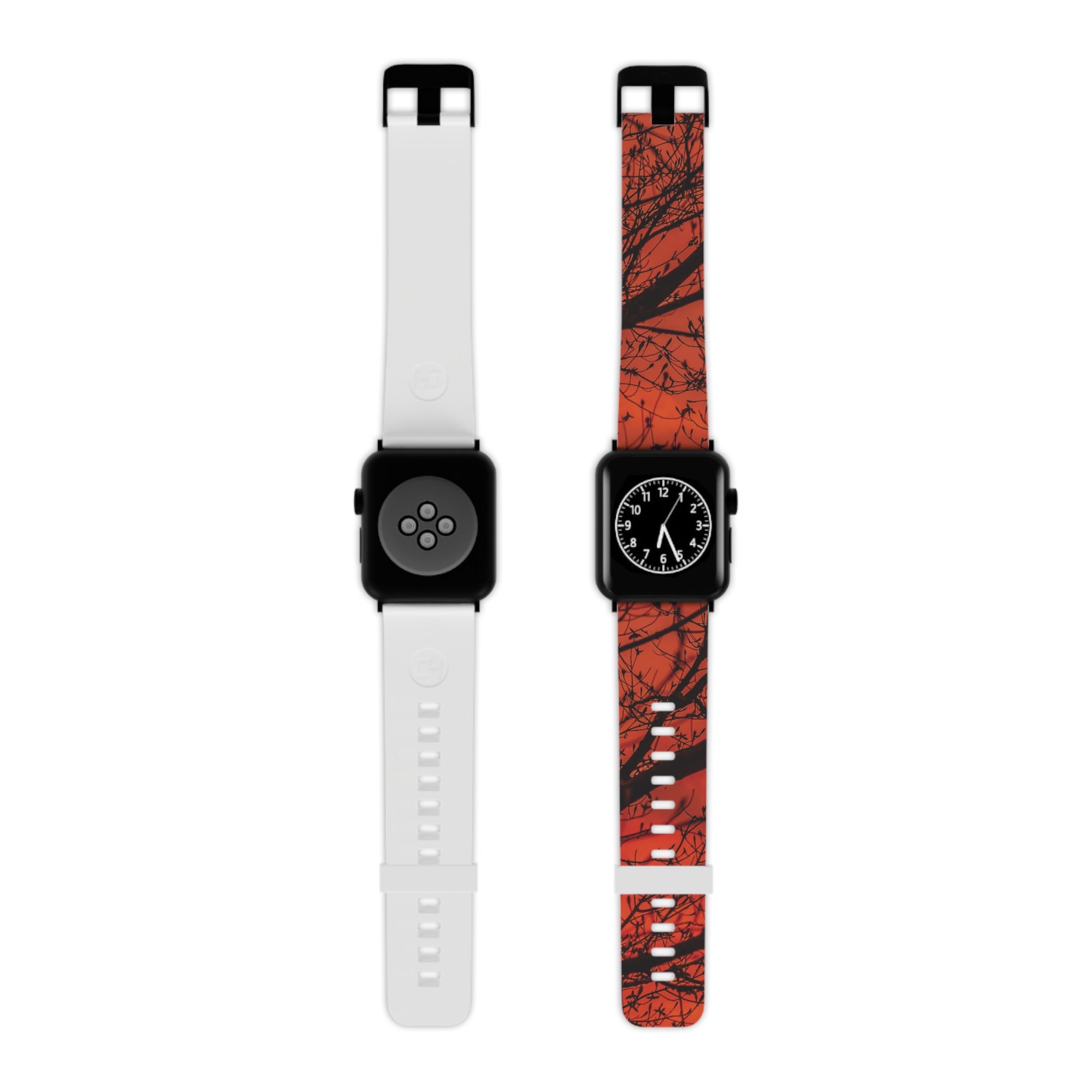 Autumn Silhouette Apple Watch Band — Red Fall Tree Pattern