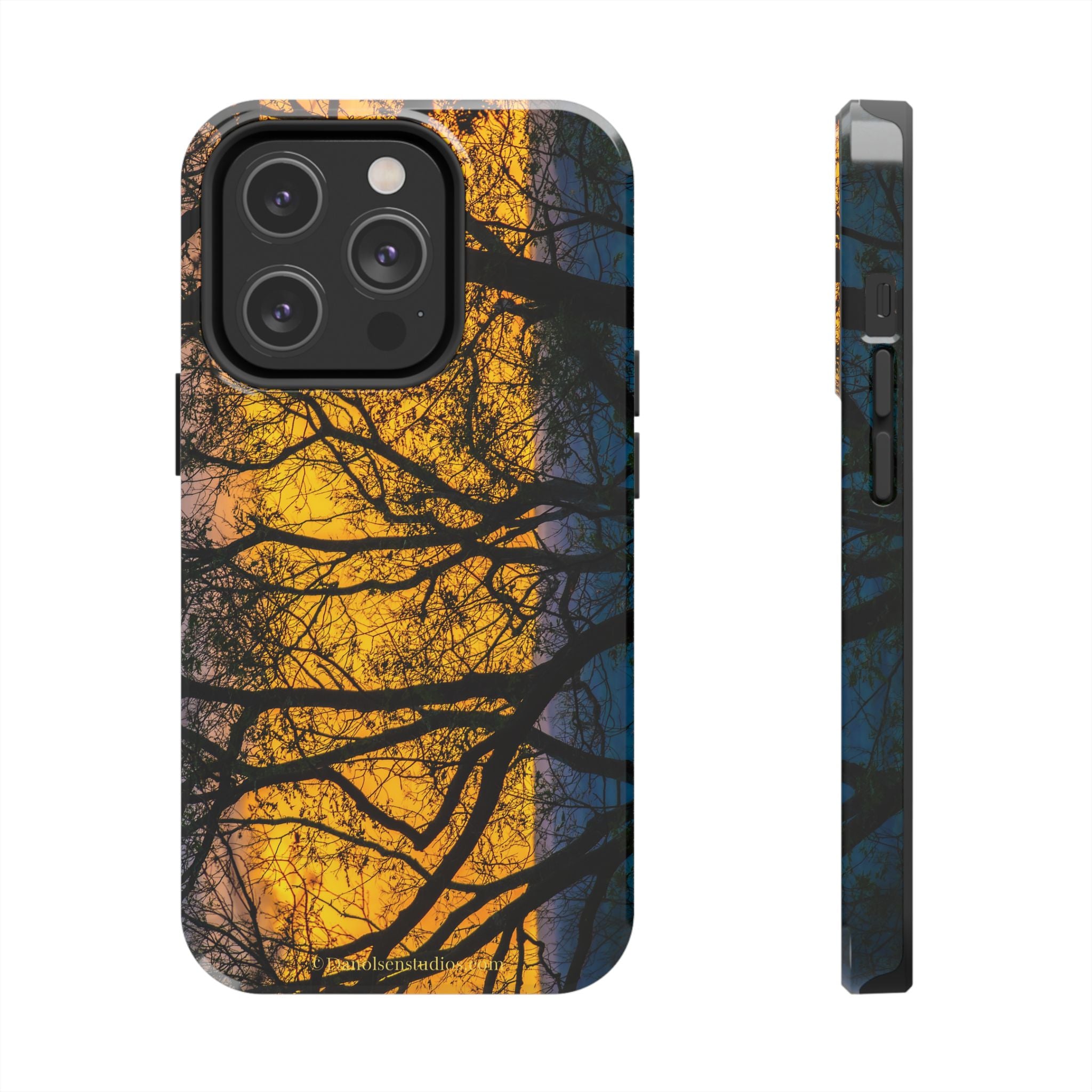 Tough Phone Case — Sunset Silhouette Tree Design