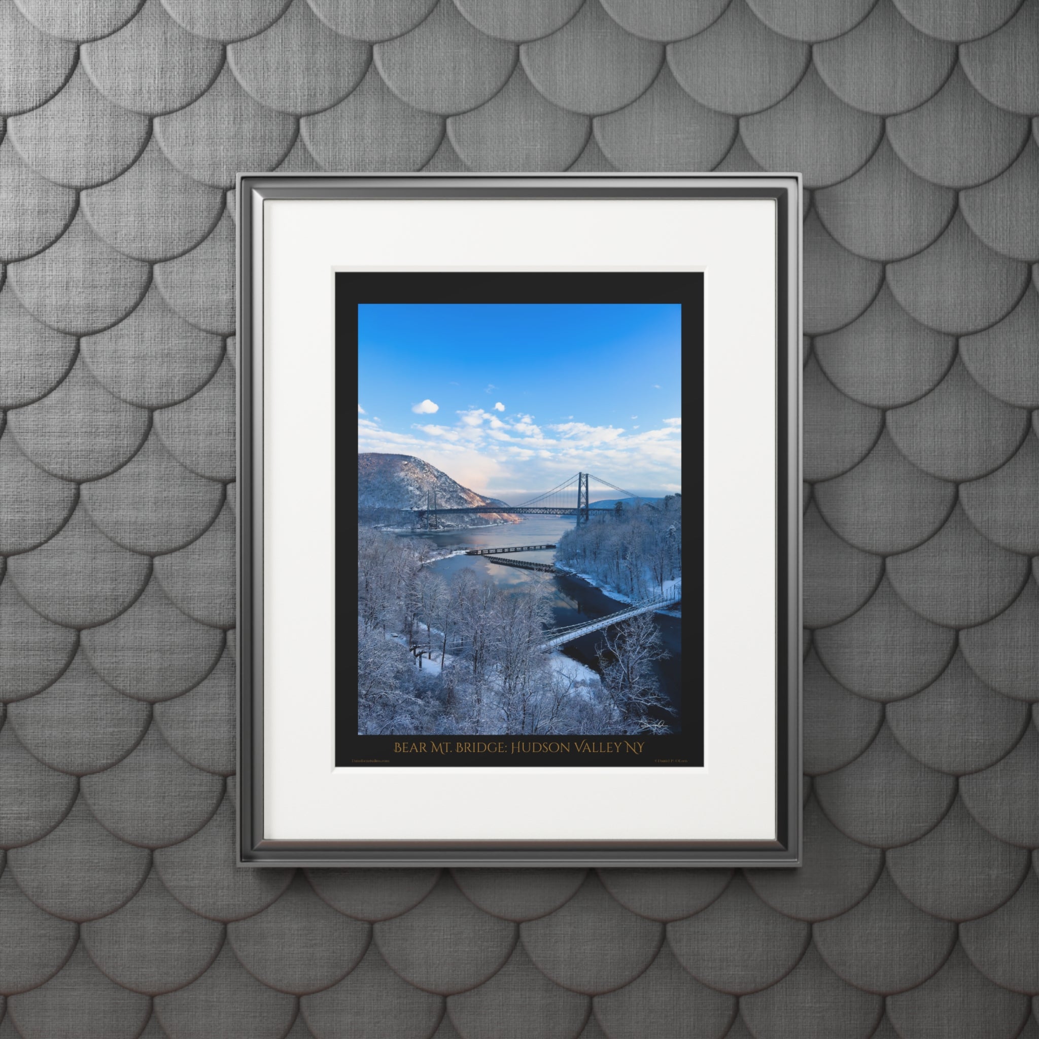 Hudson Valley Bear Mt. Bridge in Winter Fine Art Print / Poster Style
