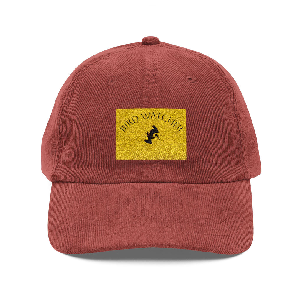 Corduroy Embroidered Cap — Retro Golden Patch Design
