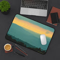 Sunset Mountain Desk Mat — Scenic Blue-Green Landscape Mouse Pad