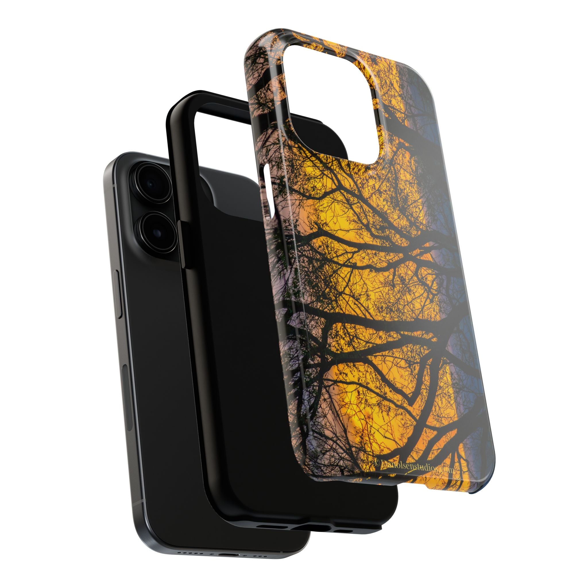 Tough Phone Case — Sunset Silhouette Tree Design