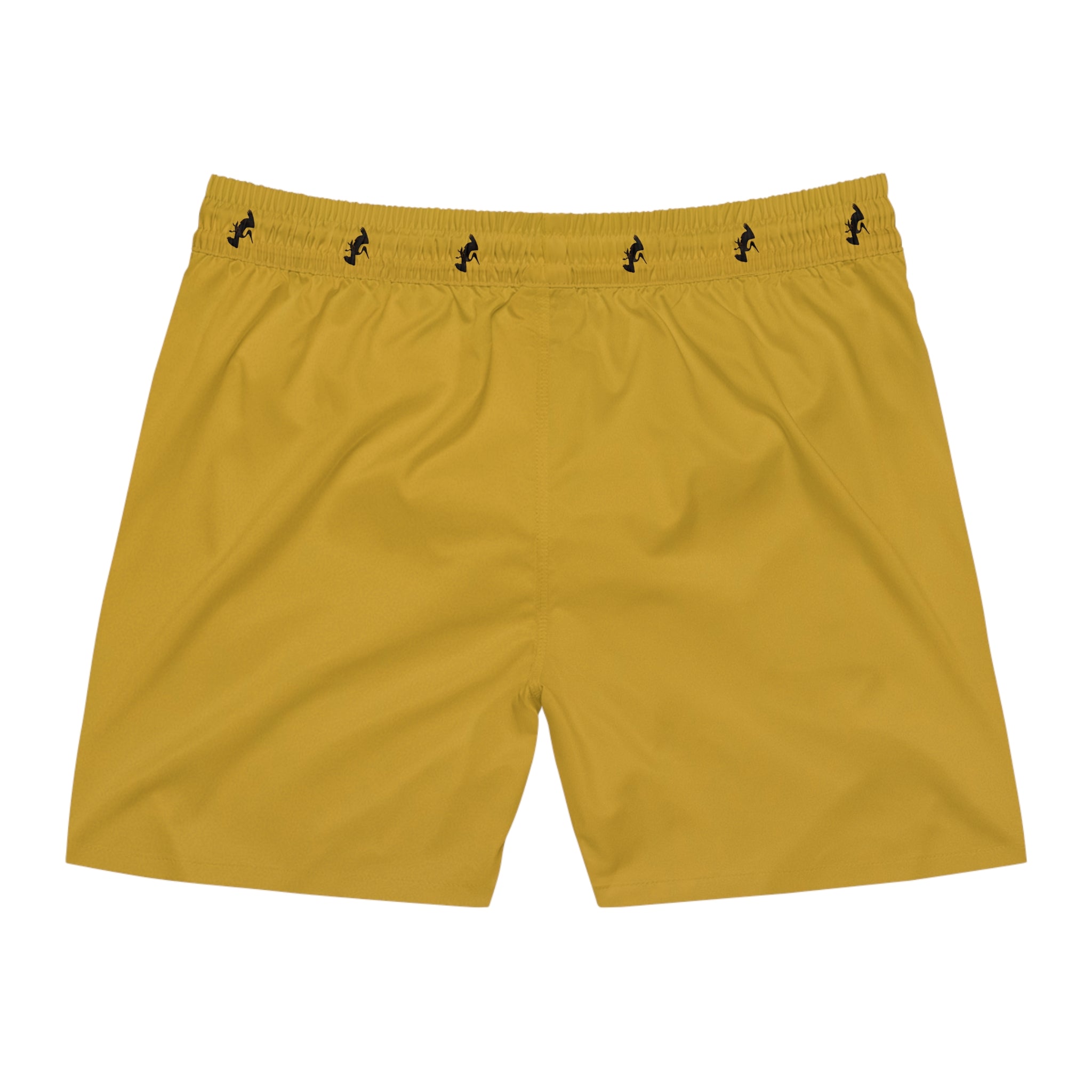 Men's Yellow Swim Shorts with Black Pelican Accent – Quick-Dry Beach Trunks