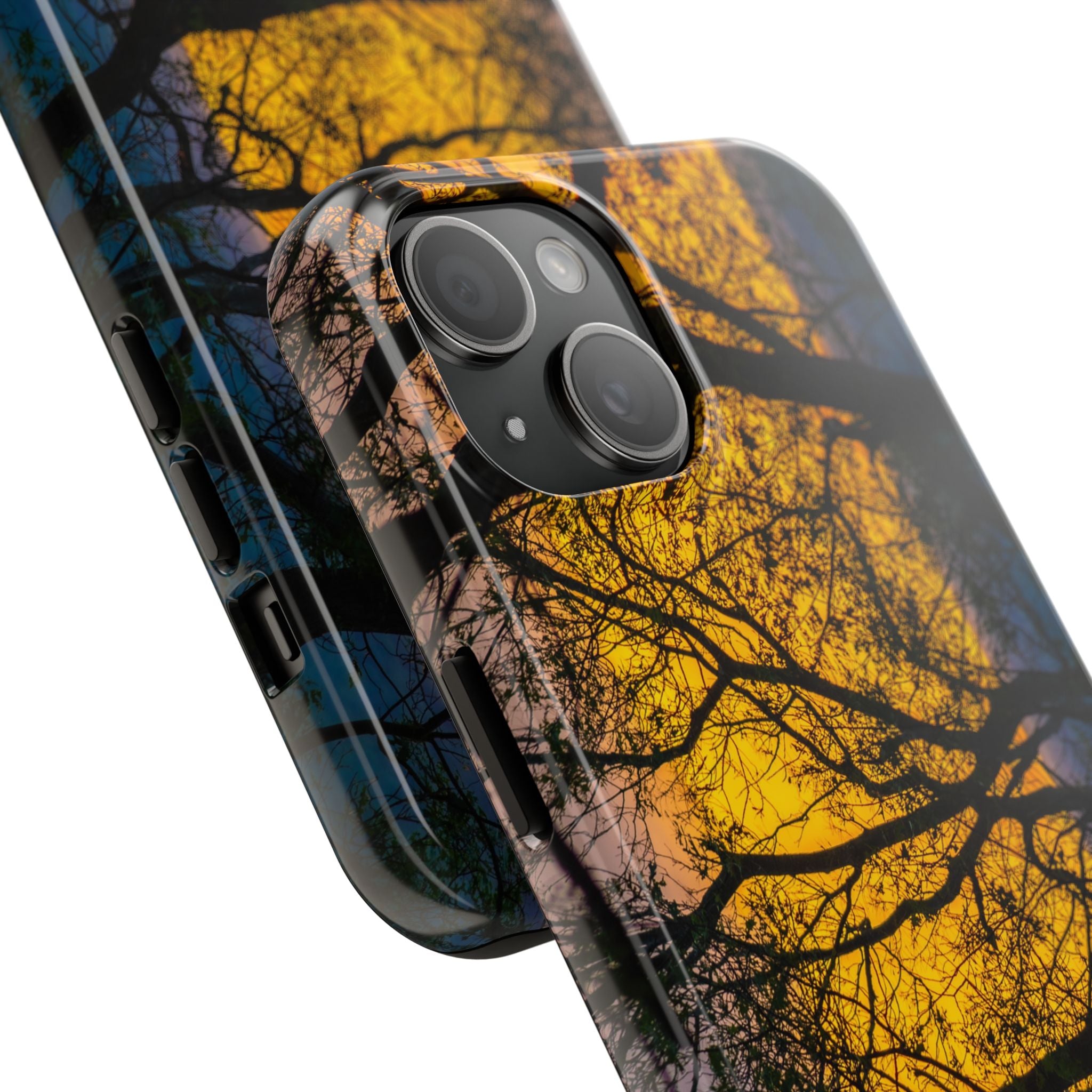 Tough Phone Case — Sunset Silhouette Tree Design