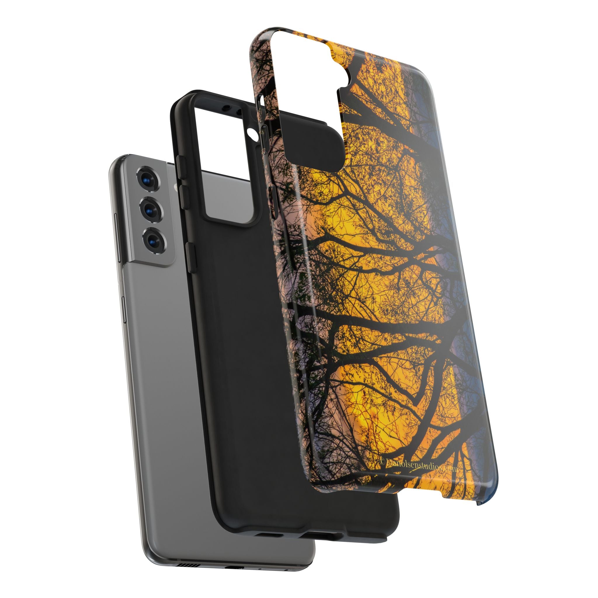 Tough Phone Case — Sunset Silhouette Tree Design