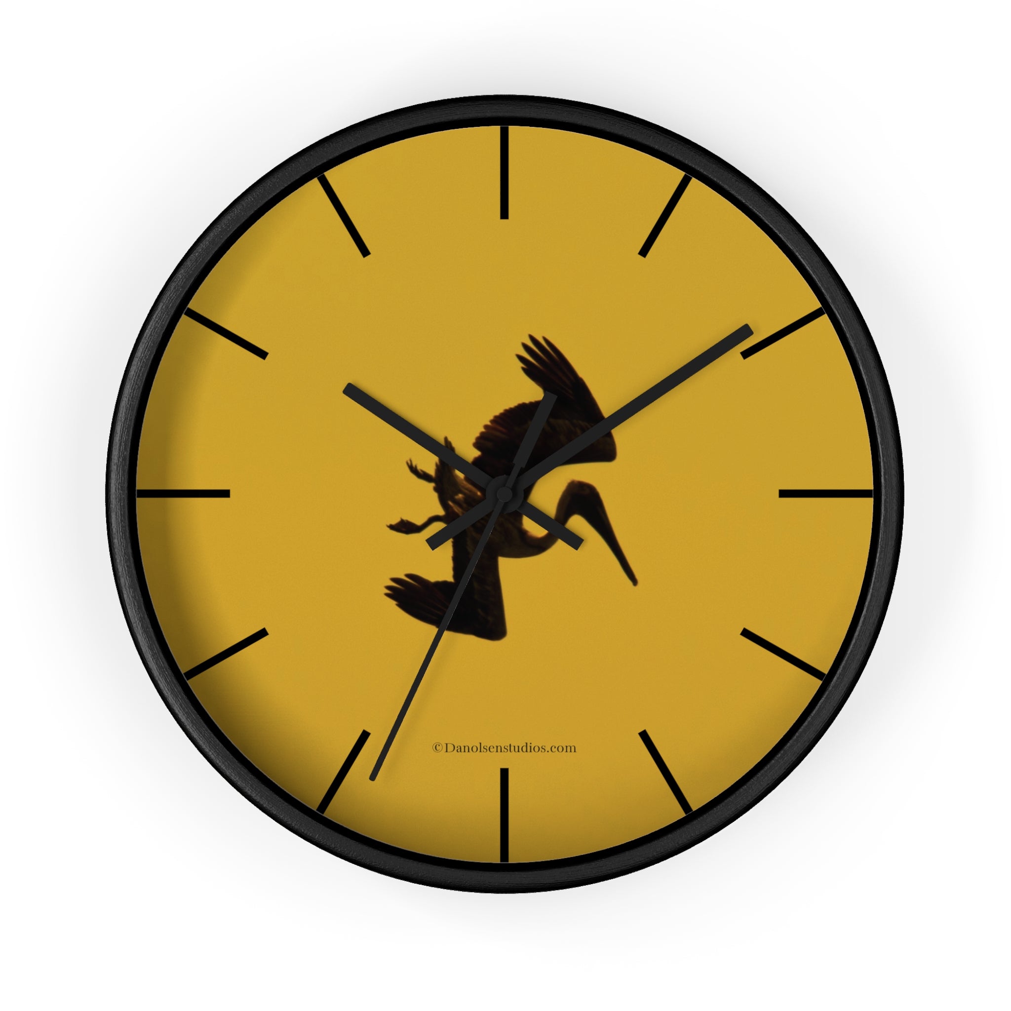 Brown Pelican Sunset Wall Clock — Diving Pelican Coastal Clock