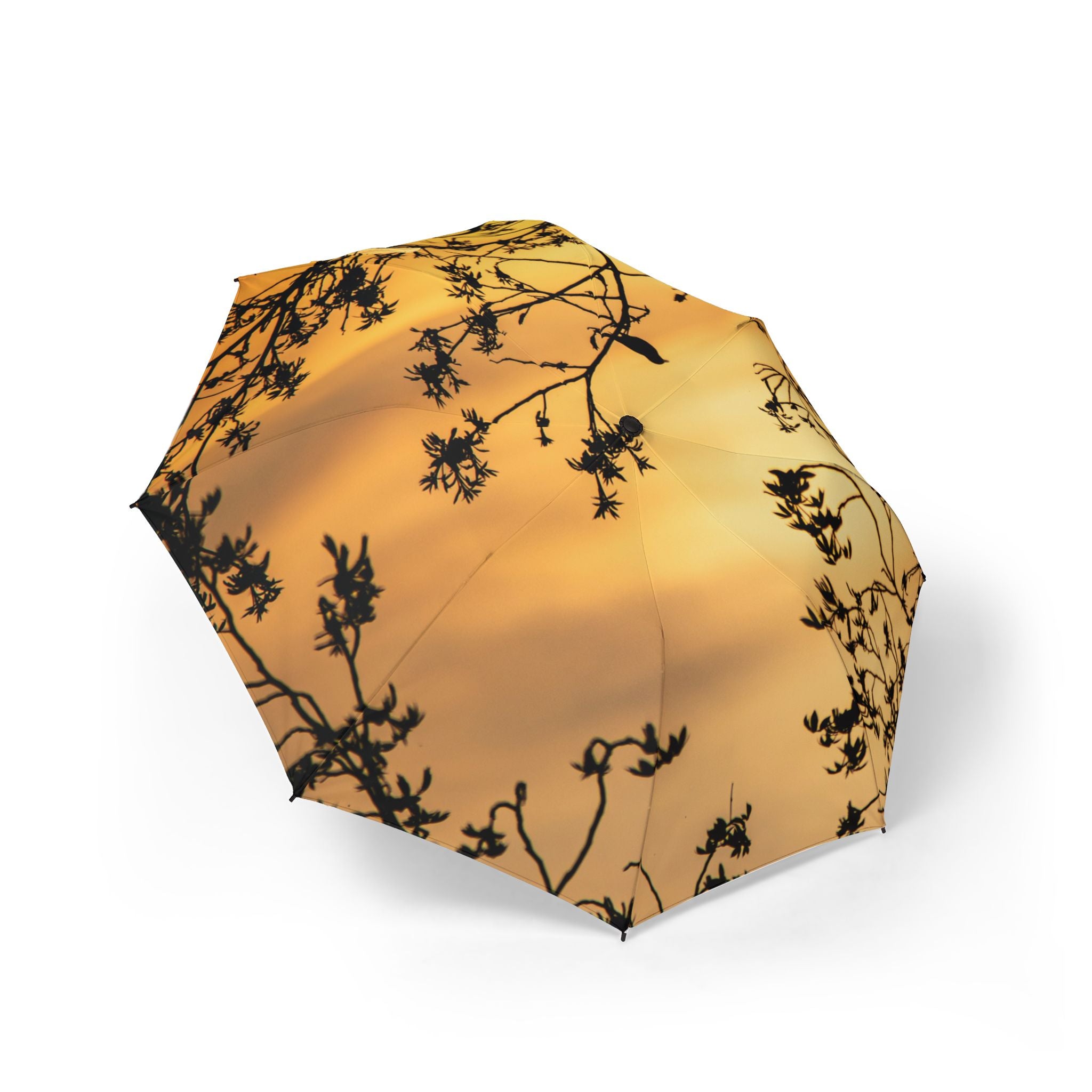 Sunset Silhouette Foldable Umbrella — Semi-Automatic Compact Rain & Sun Parasol