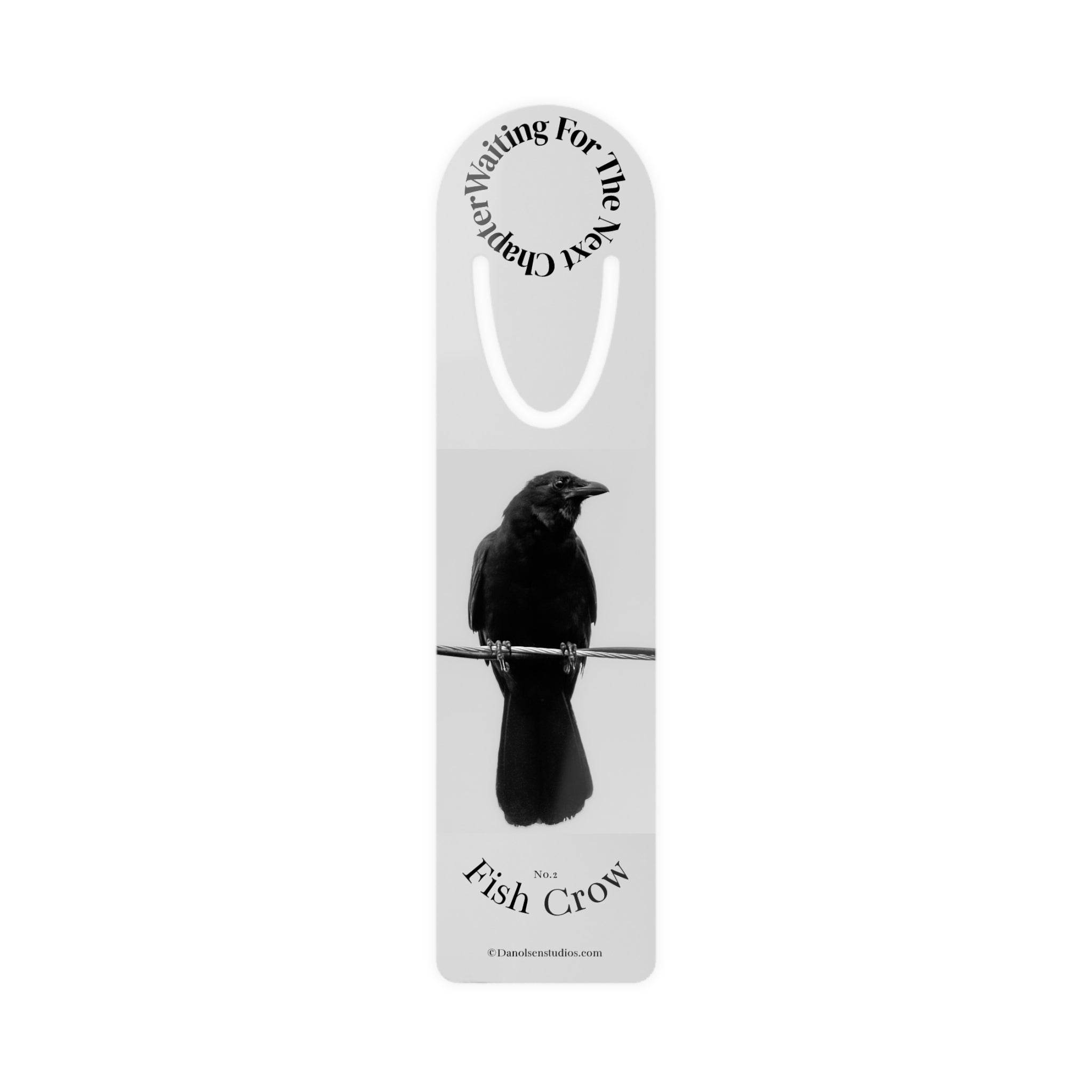 Crow Bookmark – 'Fish Crow' Monochrome Metal Page Marker Collectable bookmark No.2