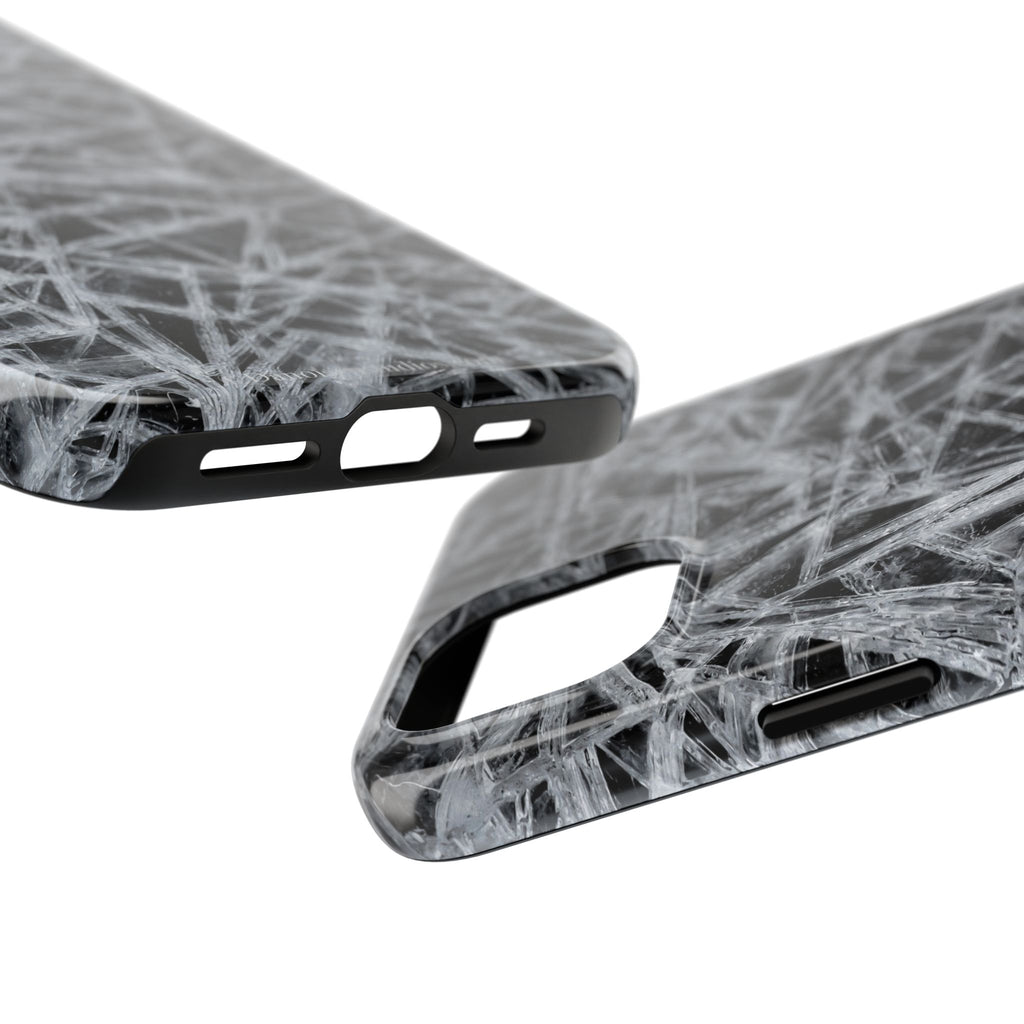 Impact-Resistant Phone Case — Black & White Ice Shockproof Cover