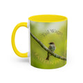 Bird Lover Accent Coffee Mug — Eastern Phoebe Bird Photo, Bird Lover Gift (11oz) Collectable Mug No.1