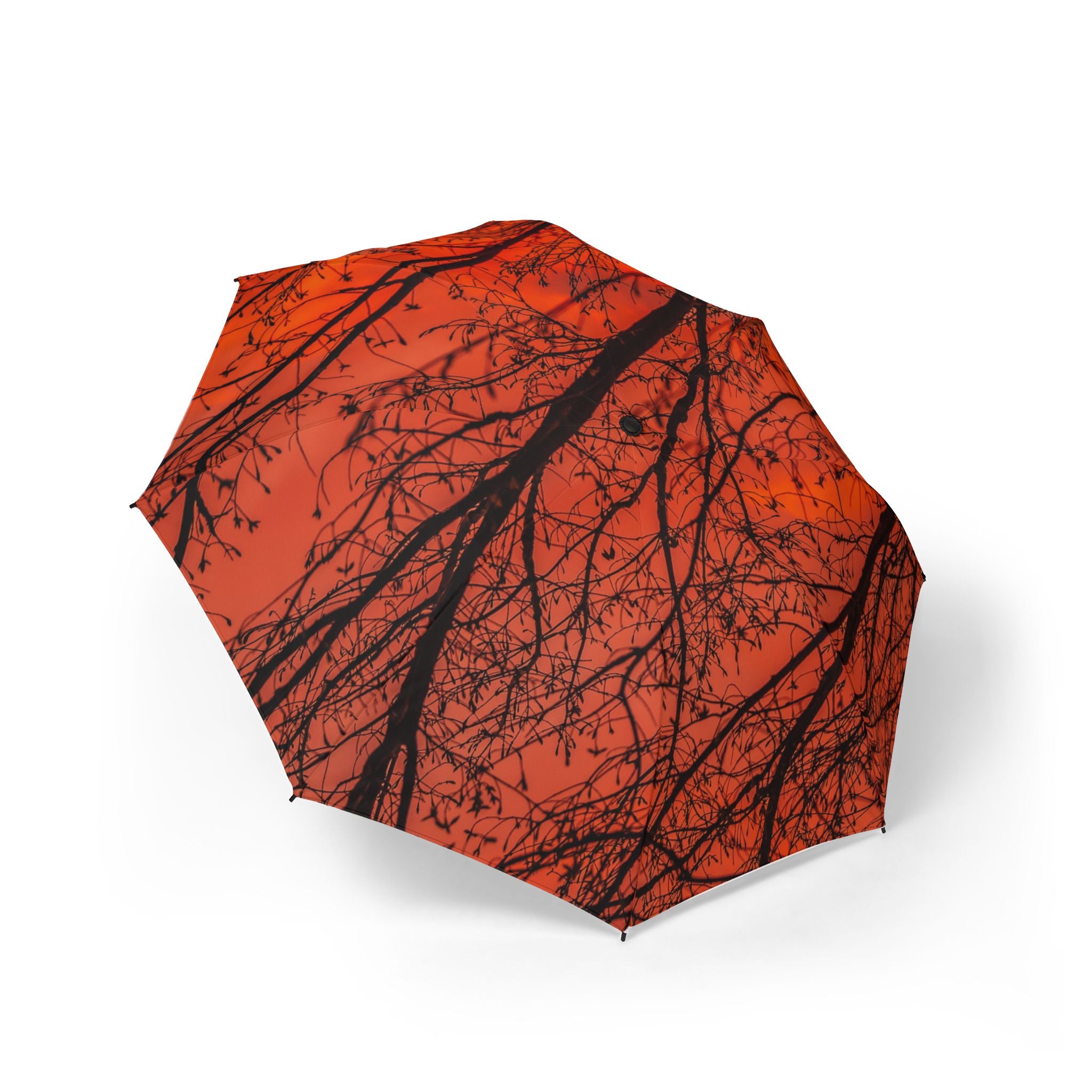 Autumn Branches Foldable Umbrella — Semi-Automatic Compact Rain Umbrella