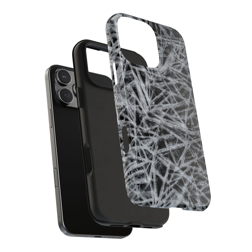 Impact-Resistant Phone Case — Black & White Ice Shockproof Cover