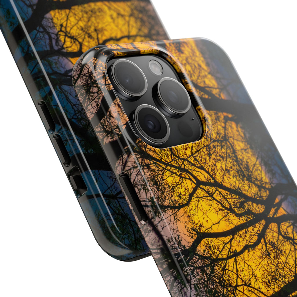 Tough Phone Case — Sunset Silhouette Tree Design