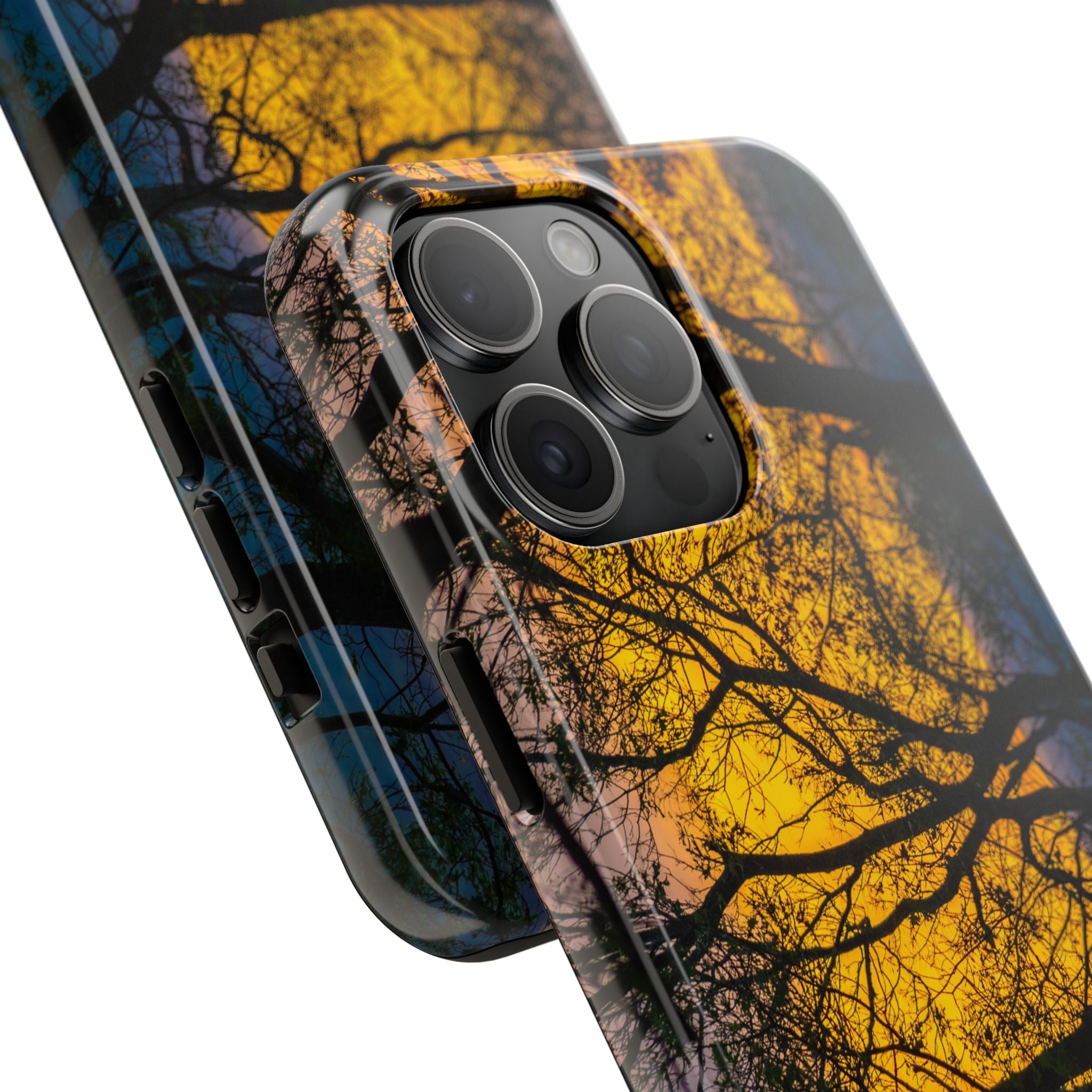 Tough Phone Case — Sunset Silhouette Tree Design