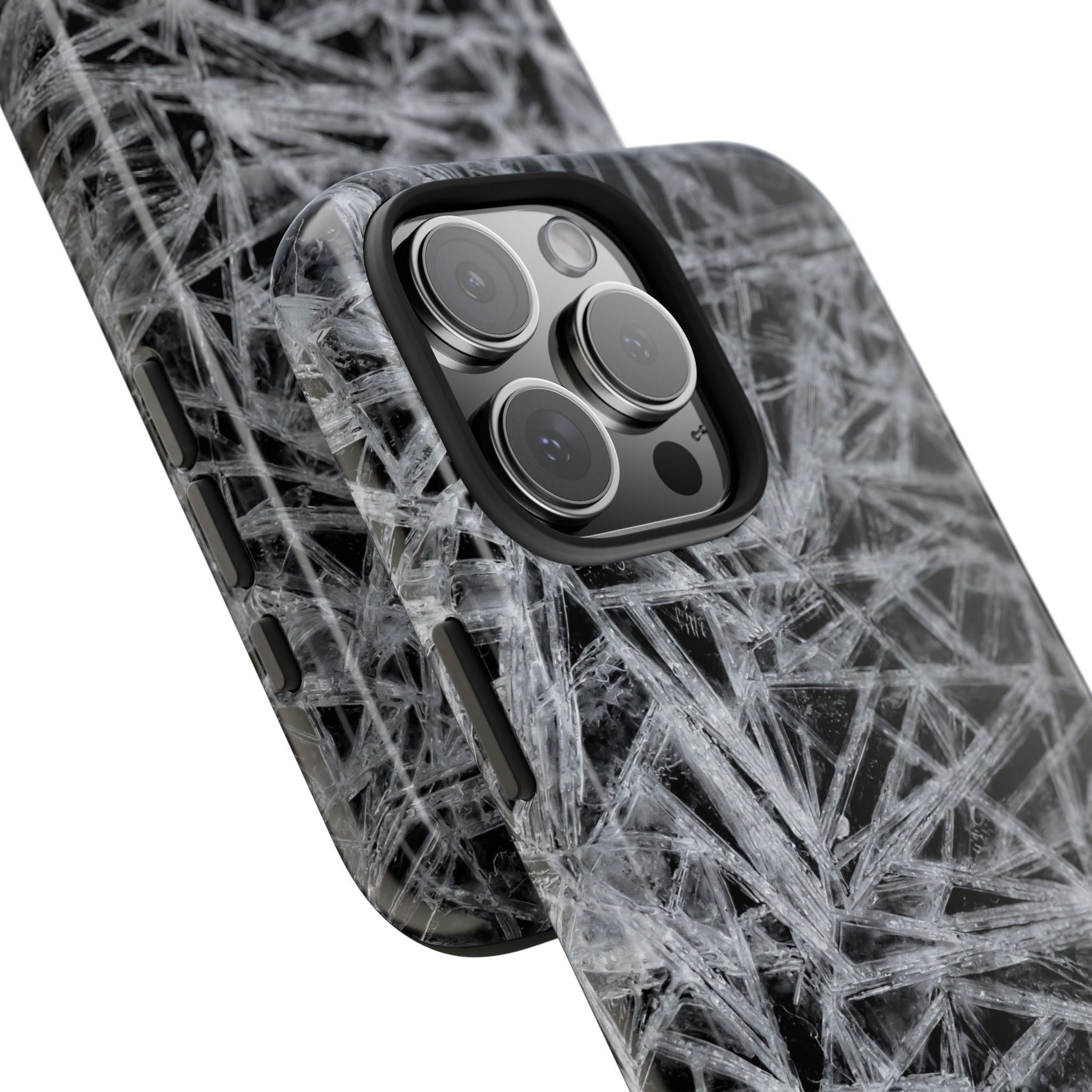 Impact-Resistant Phone Case — Black & White Ice Shockproof Cover