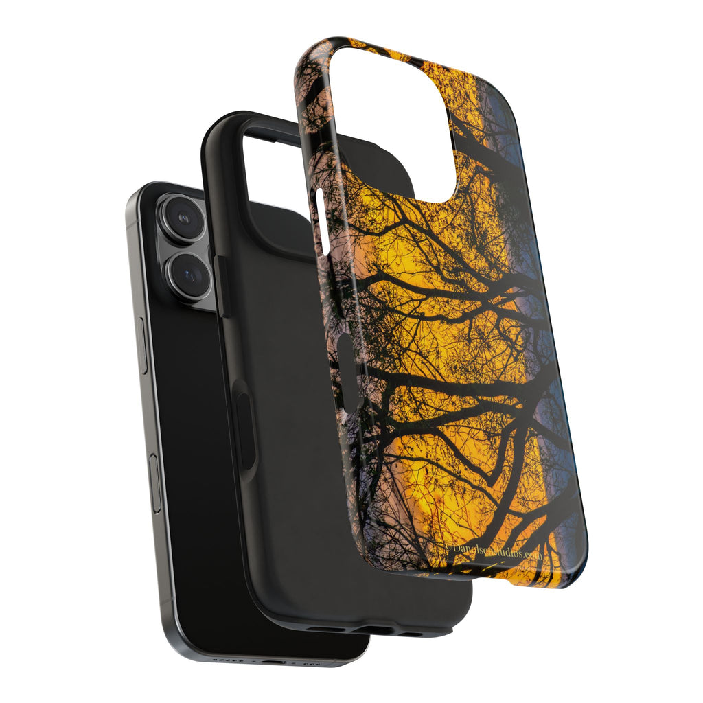 Tough Phone Case — Sunset Silhouette Tree Design