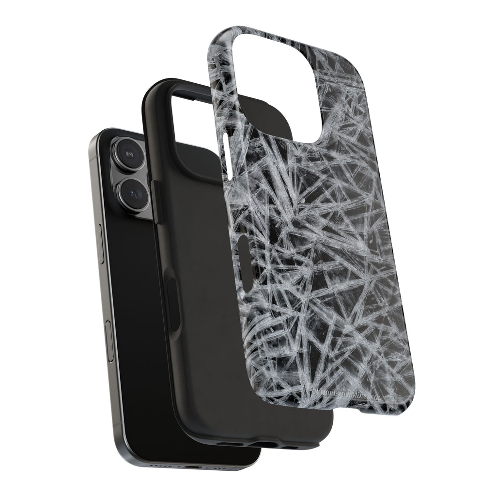Impact-Resistant Phone Case — Black & White Ice Shockproof Cover