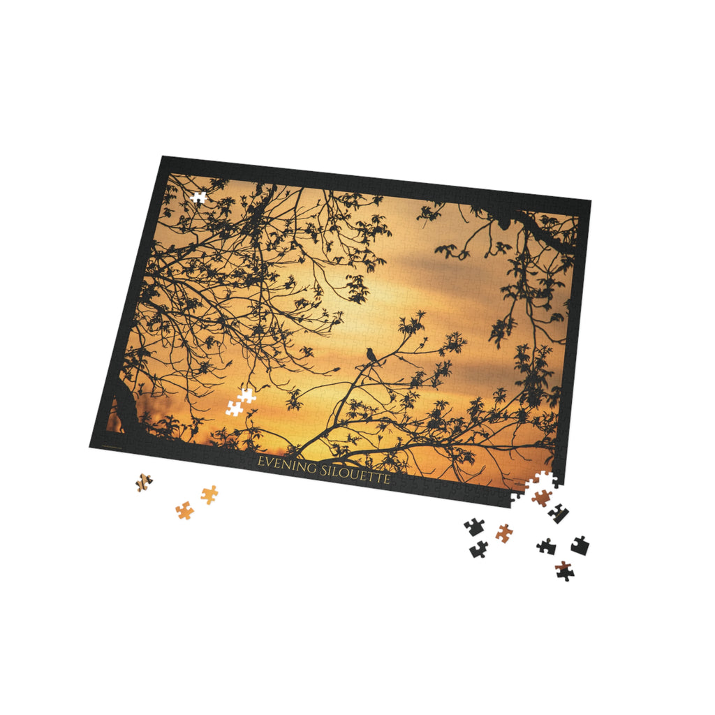 Sunset Silhouette Puzzle — Tree Branch Silhouette Jigsaw (1000 pcs)