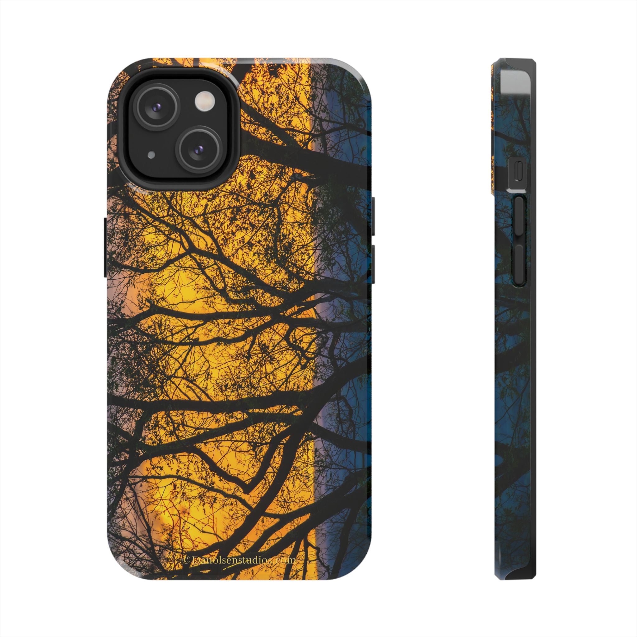 Tough Phone Case — Sunset Silhouette Tree Design