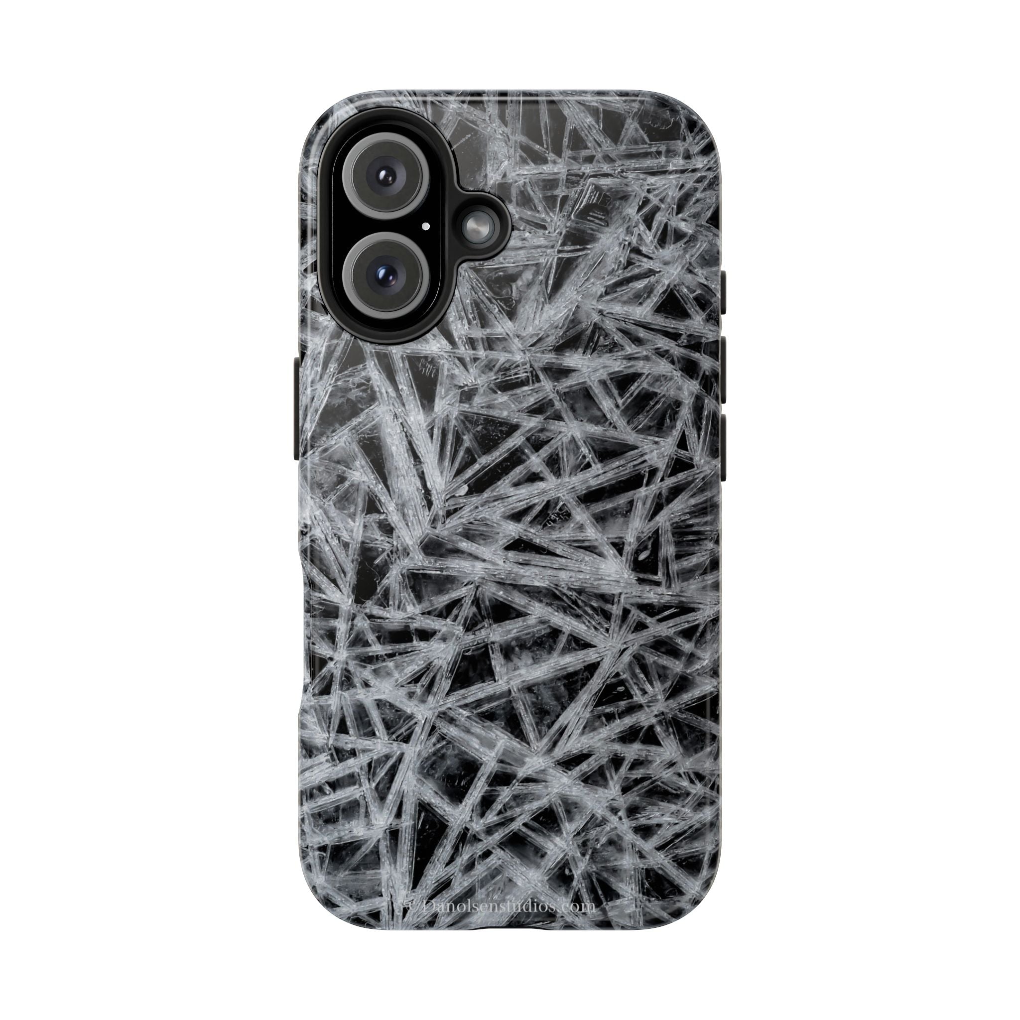 Impact-Resistant Phone Case — Black & White Ice Shockproof Cover