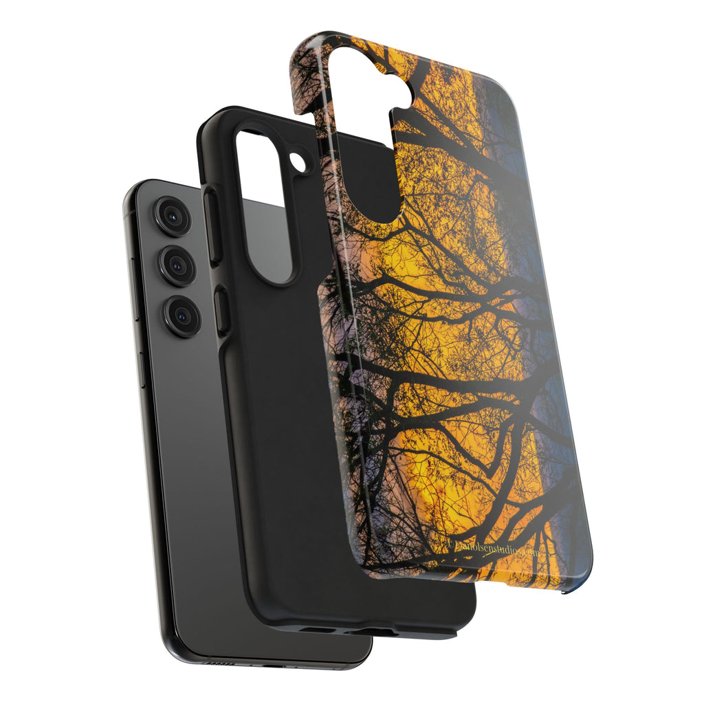Tough Phone Case — Sunset Silhouette Tree Design