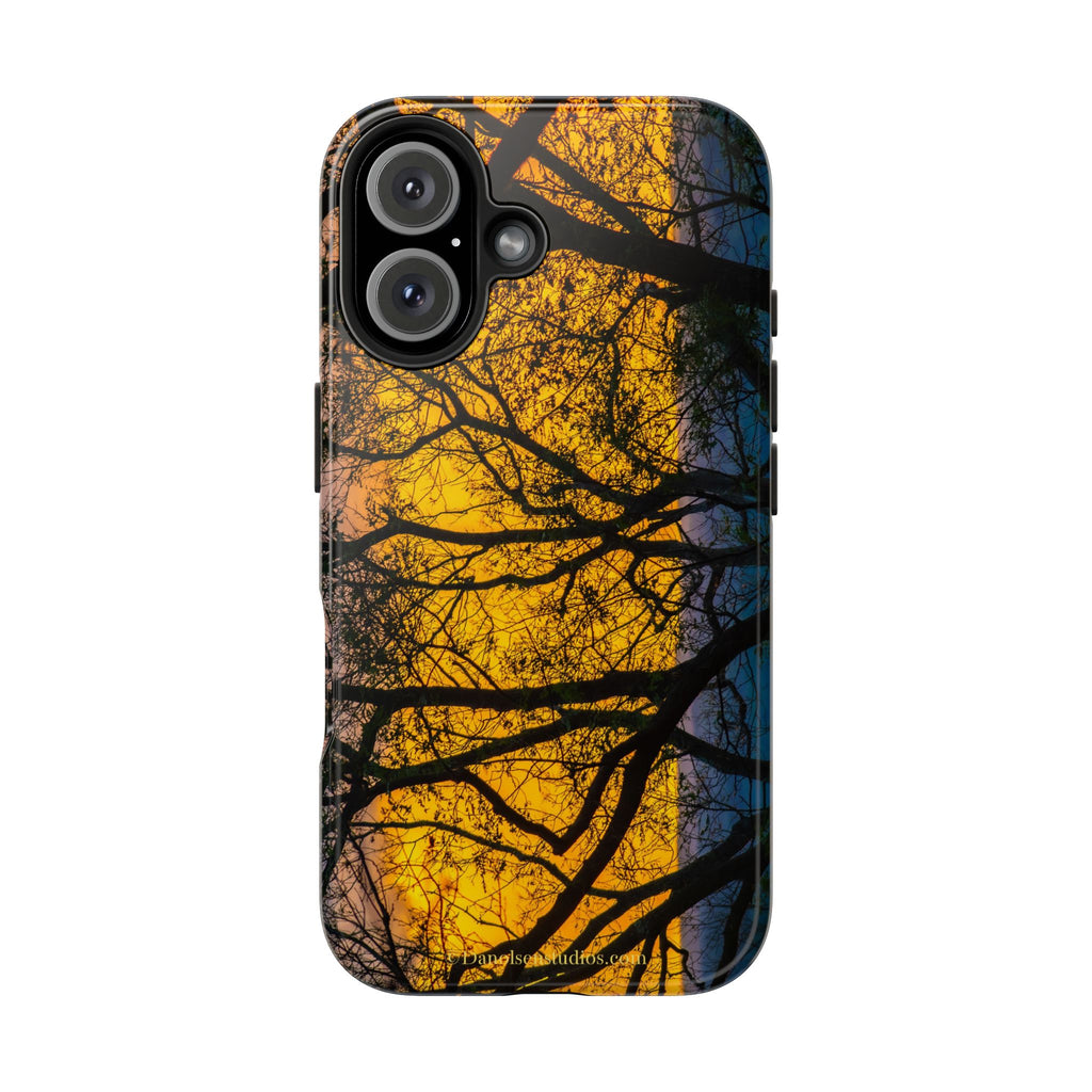 Tough Phone Case — Sunset Silhouette Tree Design