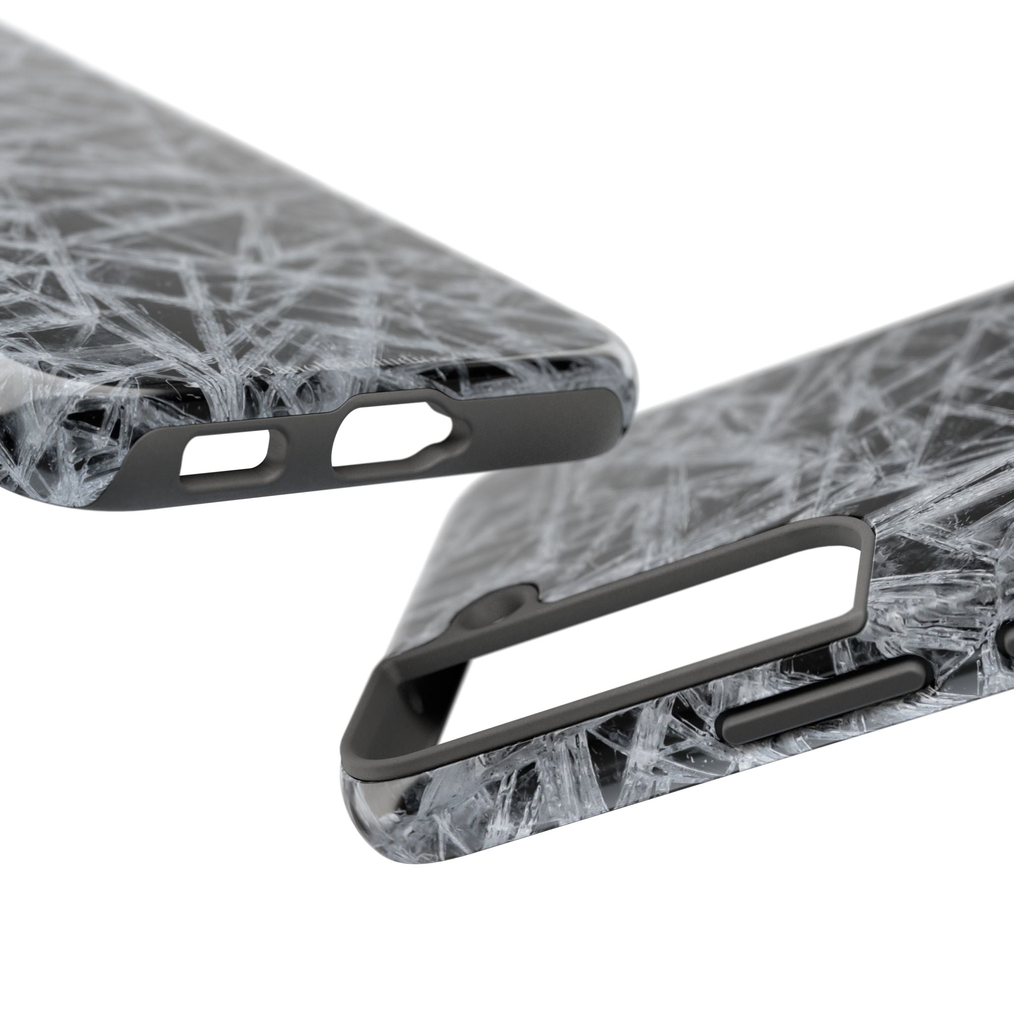 Impact-Resistant Phone Case — Black & White Ice Shockproof Cover