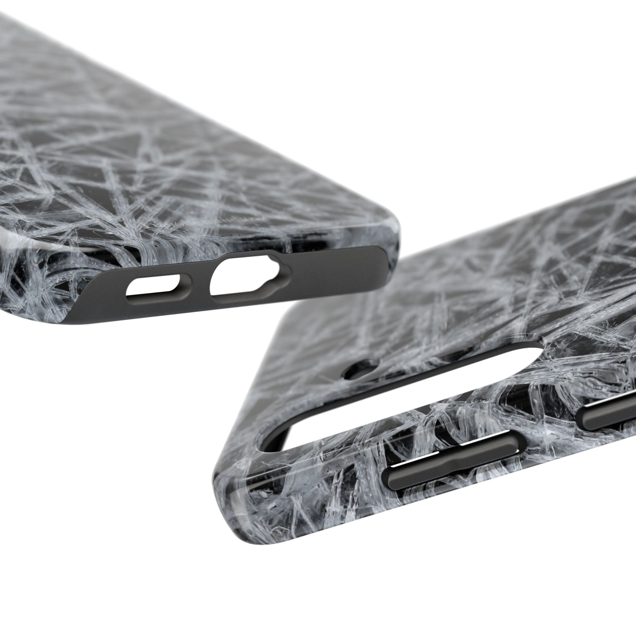 Impact-Resistant Phone Case — Black & White Ice Shockproof Cover
